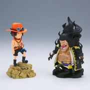 29382 - ONE PIECE WORLD - COLLECTABLE FIGURE - LOG STORIES - PORTGAS D. ACE VS MARSHALL D. TEACH - STATUA 8CM