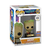MARVEL: GUARDIANS OF THE GALAXY VOL.2 - POP FUNKO VINYL FIGURE 1222 GROOT W/ BUTTON 9CM WONDROUS 2023 GA EXCL