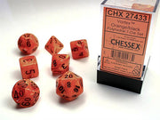 CHX 27433 - SET 7 DADI POLIEDRICI - VORTEX ORANGE W/BLACK