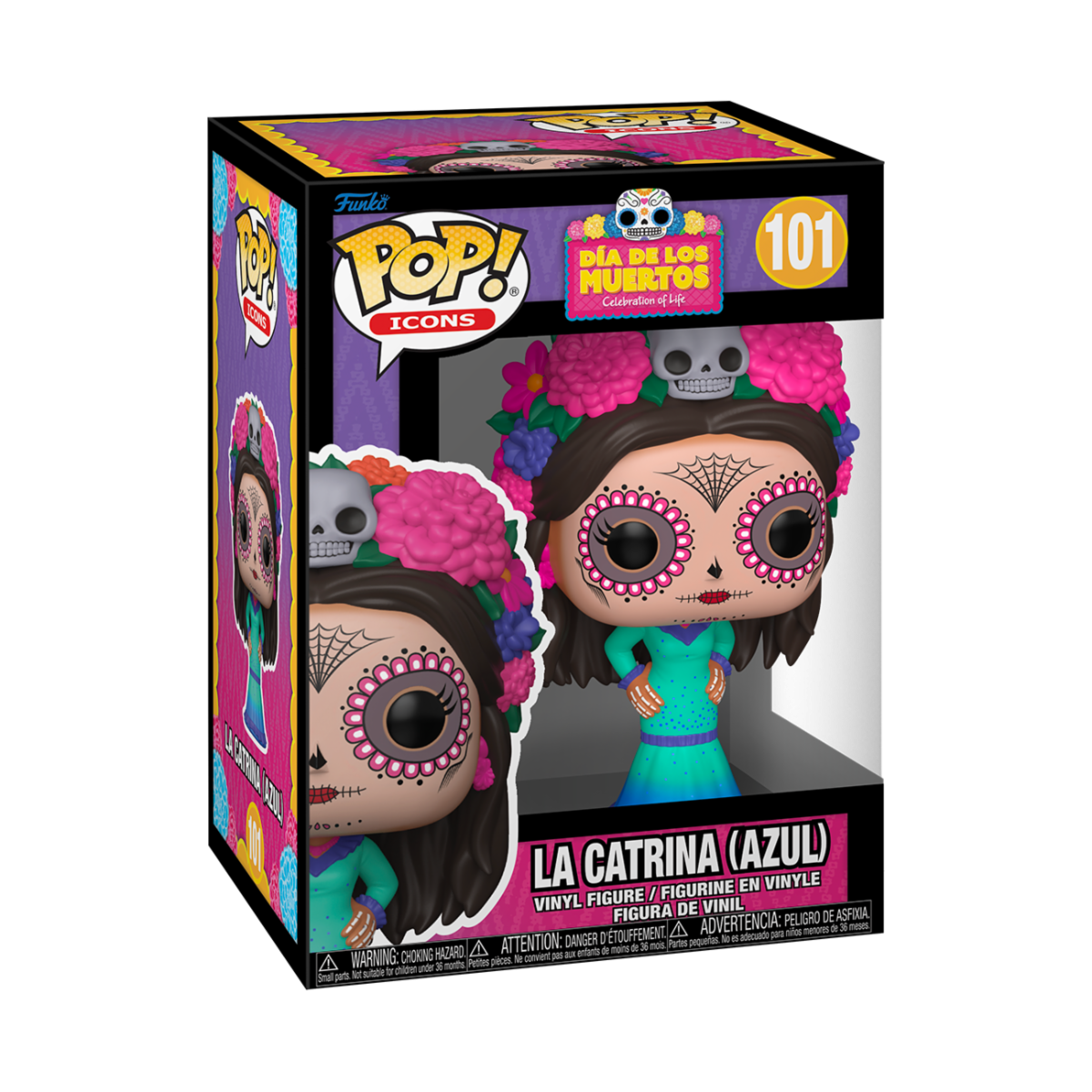 POP ICONS: DIA DE LOS MUERTOS - POP FUNKO VINYL FIGURE 101 LA CATRINA (AZUL) 9CM