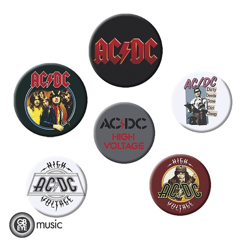 BP0664 - AC/DC - 6 BADGES PACK - MIX
