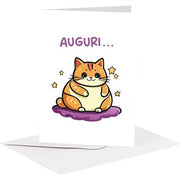 BIGLIETTO AUGURI - BA18 - KAWAII GATTONE