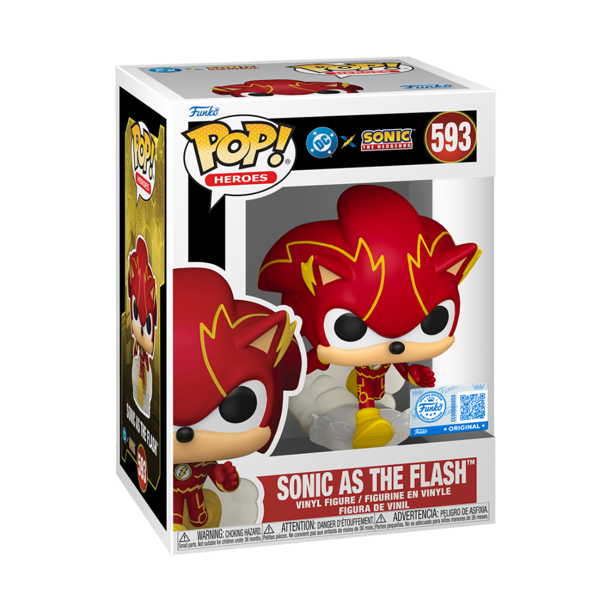JUSTICE LEAGUE & SONIC THE HEDGEHOG - POP FUNKO VINYL FIGURE 593 SONIC AS FLASH 9CM
