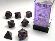 CHX 25317 - SET 7 DADI POLIEDRICI PUNTINATI - HURRICANE