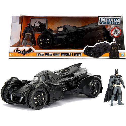 DC COMICS: BATMAN ARKHAM KNIGHT - BATMOBILE DIE-CAST W/ BATMAN SCALA 1:24