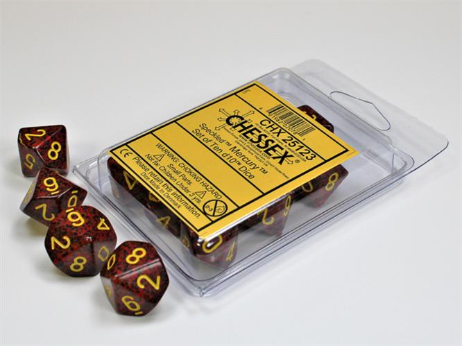 CHX 25123 - SET 10 DADI 10 FACCE PUNTINATI - MERCURY