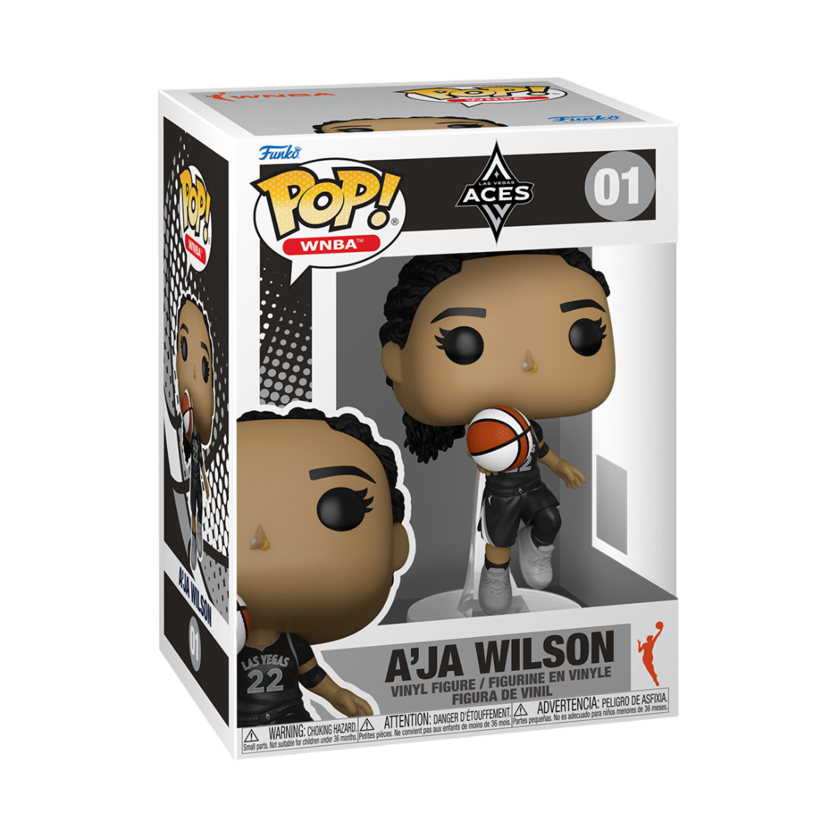 WNBA - POP FUNKO VINYL FIGURE 01 A'JA WILSON (LAS VEGAS ACES) 9CM
