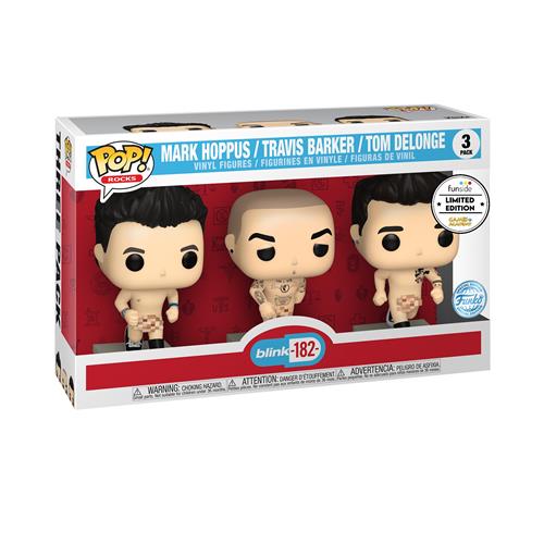 BLINK 182 - POP FUNKO VINYL FIGURE 3-PACK 9CM MARK HOPPUS/TRAVIS BARKER/ TOM DELONGE GA EXCL