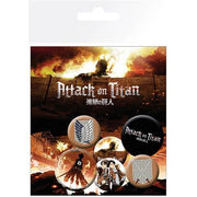BP0551 - ATTACK ON TITAN - 6 BADGES PACK - CHARACTERS BUTTON BADGES