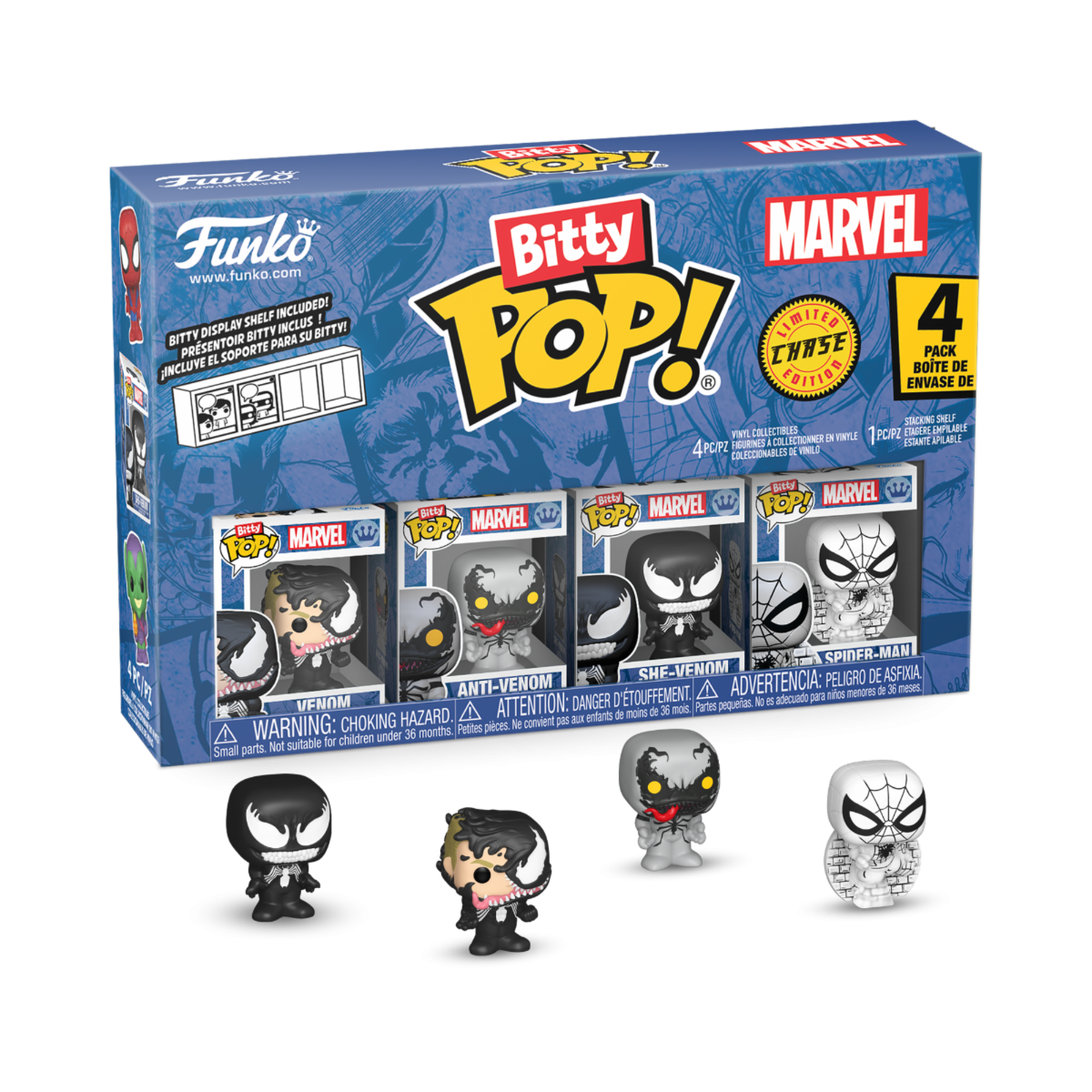85703 - MARVEL: SPIDER-MAN - POP FUNKO BITTY VINYL FIGURE - VENOM (4PK)