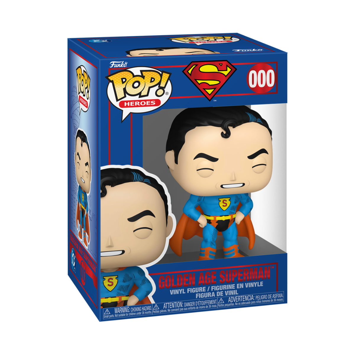 DC COMICS: SHIELD THROUGH THE AGES - POP FUNKO VINYL FIGURE 000 GOLDEN AGE SUPERMAN 9CM