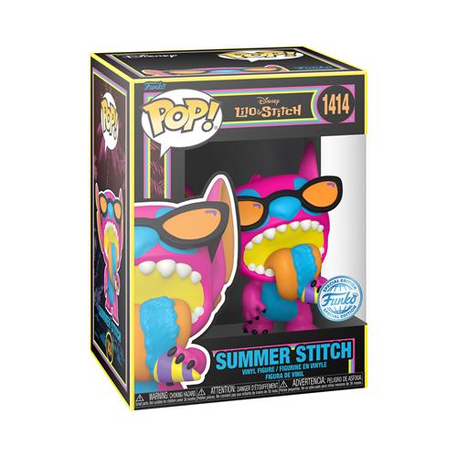 DISNEY: BLACK LIGHT - LILO & STITCH - POP FUNKO VINYL FIGURE 1414 SUMMER STITCH 9CM