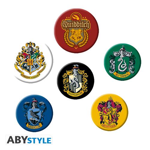 BP0698 - HARRY POTTER - 6 BADGES PACK - CREST