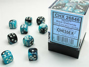 CHX 26846 - SET 36 DADI 6 FACCE 12 MM GEMINI - BLACK-SHELL W/WHITE