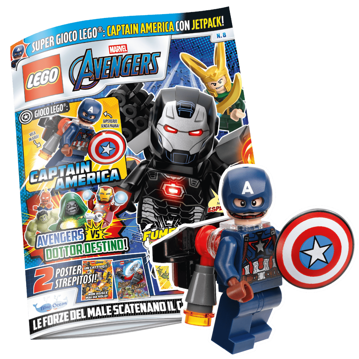 LEGO AVENGERS N.8 - CAPTAIN AMERICA + JETPACK