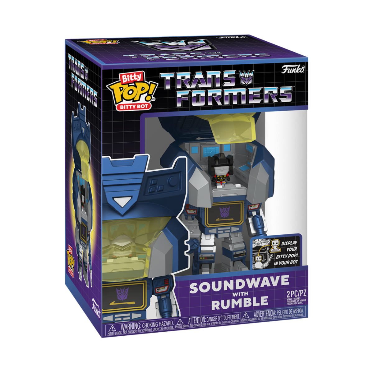 83643 - TRANSFORMERS - FUNKO BITTY BOTS VINYL FIGURE - SOUNDWAVE 12CM