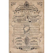 GPE5158 - HARRY POTTER - POSTER - LISTA SCUOLA DI HOGWARTS