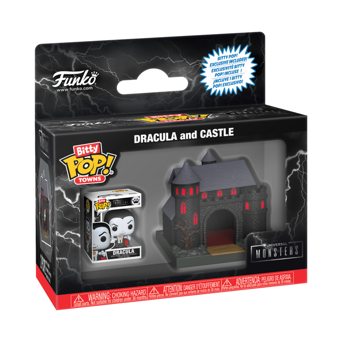 88814 - UNIVERSAL MONSTERS - POP FUNKO BITTY TOWN VINYL FIGURE - DRACULA'S CASTLE W/D