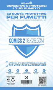 STUDIO SUPERNOVA - 50 BUSTE PROTETTIVE COMICS 2 (18 X 26,5)
