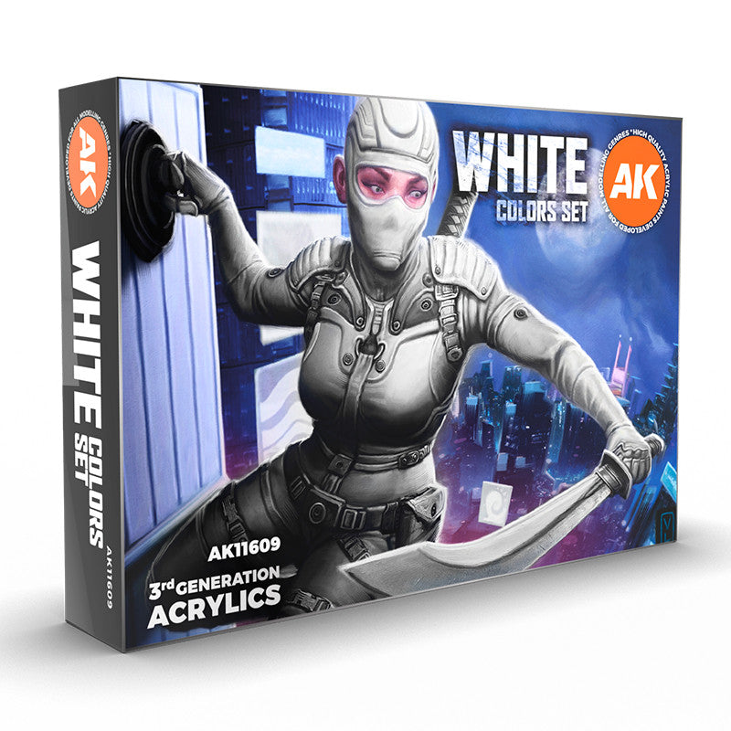 AK11609 - 3GEN ACRYLICS - WHITE COLORS SET - SET DA 6 COLORI