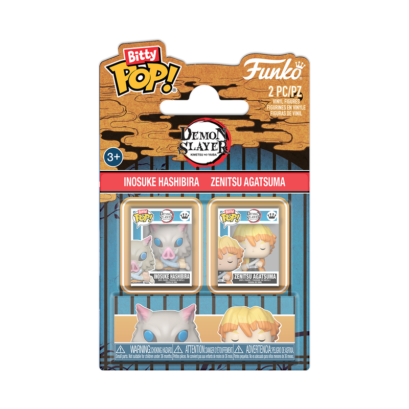 DEMON SLAYER - POP FUNKO BITTY 2-PACK VINYL FIGURE - INOSUKE HASHIBIRA & ZENITSU AGATSUMA 2CM