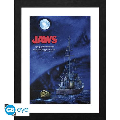GBYDCO135 - JAWS - FRAMED POSTER (30.5X40.6) - ILLUSION