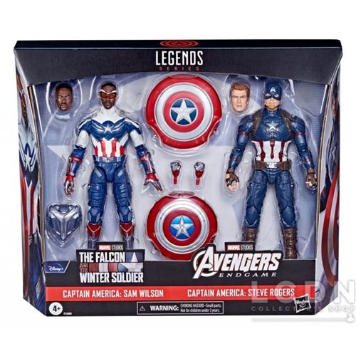 MARVEL LEGENDS - THE FALCON AND THE WINTER SOLDIER - AVENGERS ENDGAME - 2 PACK SAM WILSON & STEVE ROGERS - ACTION FIGURE 15CM