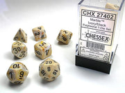 CHX 27402 - SET 7 DADI POLIEDRICI - MARBLE IVORY W/BLACK