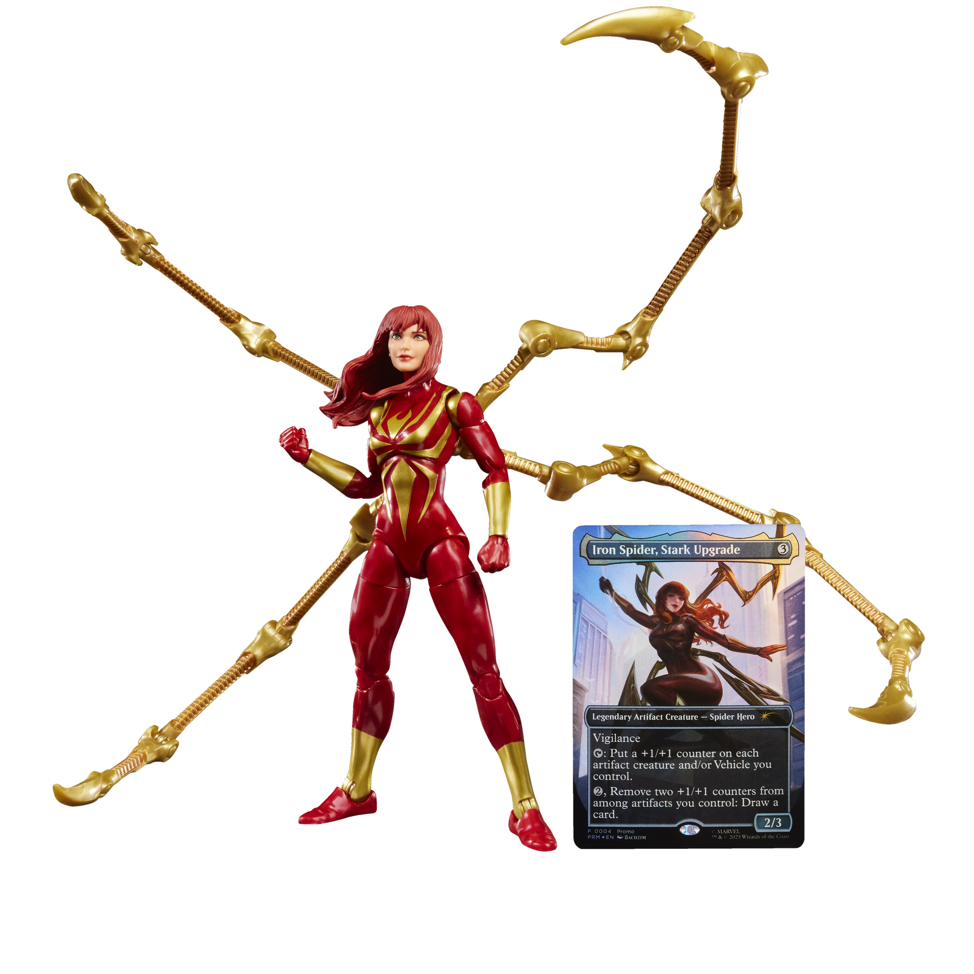 MARVEL CLASSIC LEGENDS - MARY JANE IN IRON SPIDER SUIT - ACTION FIGURE 15CM W/ MAGIC: THE GATHERING CARD
