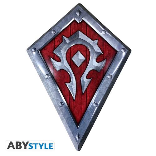 ABYPLA034 - WORLD OF WARCRAFT - PLACCA METALLICA HORDE SHIELD - 25X35CM
