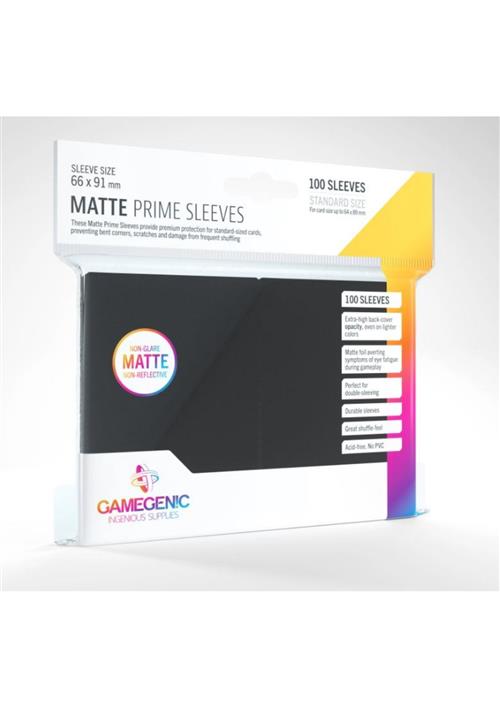 GGS10030ML - 100 STANDARD SIZE MATTE PRIME SLEEVES - BLACK