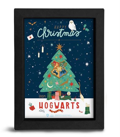 TGGKRA108 - HARRY POTTER - BLACK KRAFT FRAME (15X20) - HAPPY CHRISTMAS FROM HOGWARTS