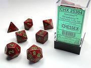 CHX 25304 - SET 7 DADI POLIEDRICI PUNTINATI - STRAWBERRY