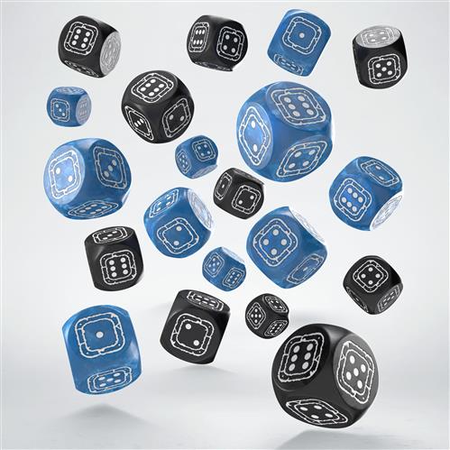 STCB02 - SET 20 DADI D6 COMPACT - FORTRESS - NERO/BLU