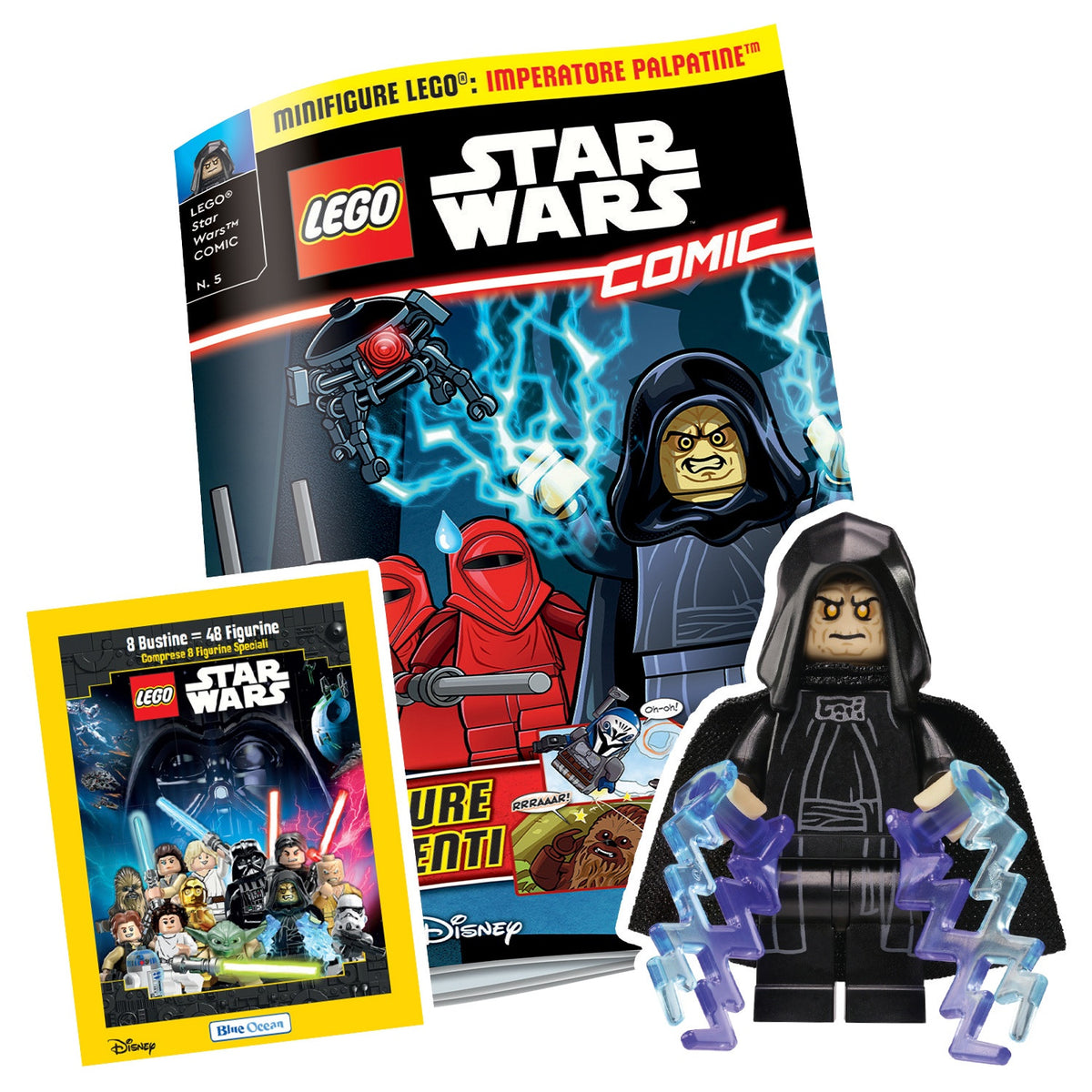 LEGO STAR WARS COMIC N.5 - EMPEROR PALPATINE + BUSTINA DI FIGURINE