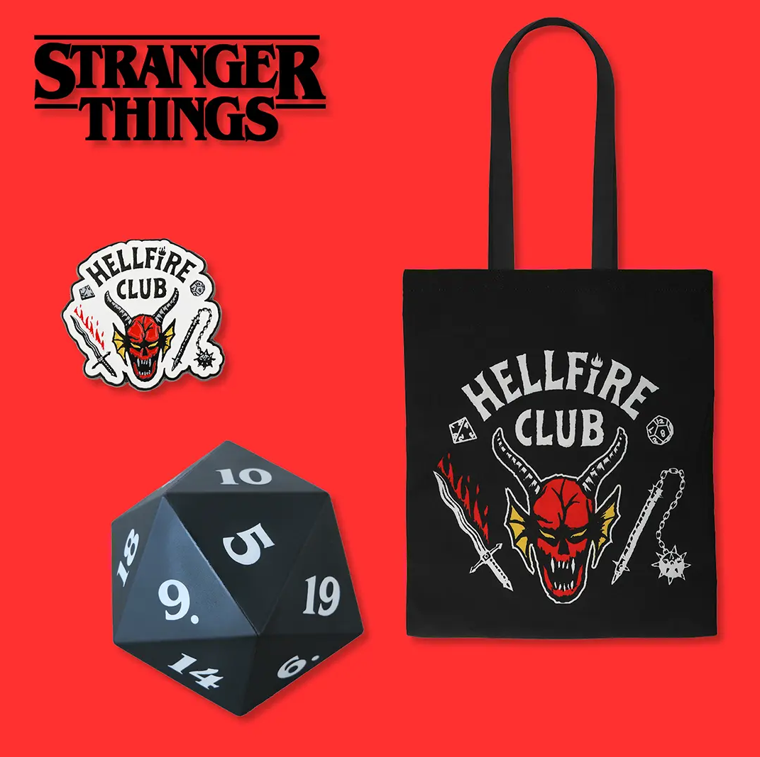 CR6002 - STRANGER THINGS - PACK DADO + TOTE BAG HELLFIRE CLUB