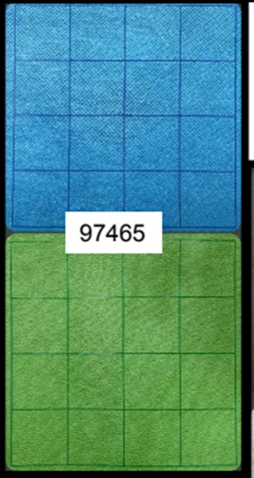 CHX 97465 - MEGAMAT REVERSIBILE 88X122CM - BLUE GREEN SQUARES (2,54CM)