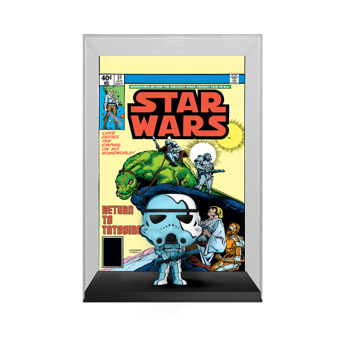 STAR WARS - POP FUNKO COMIC COVERS VINYL FIGURE 06 SANDTROOPER (1977) #31 9CM - Immagine 2