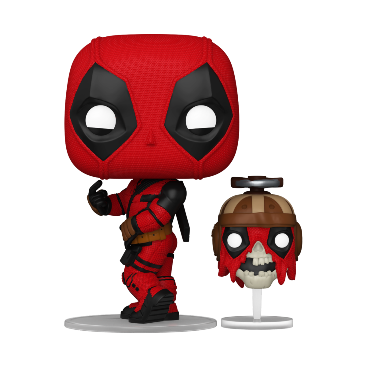 MARVEL: DEADPOOL & WOLVERINE - POP & BUDDY FUNKO VINYL FIGURE 1400 DEADPOOL WITH HEADPOOL 9CM - Immagine 2